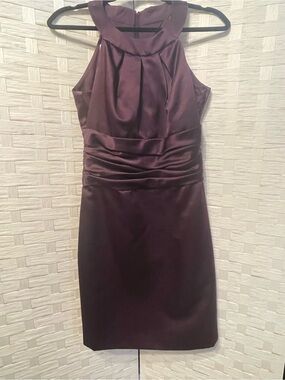 David's Bridal Formal Dress size 8 Purple Plum Prom Homecoming Cruise READ